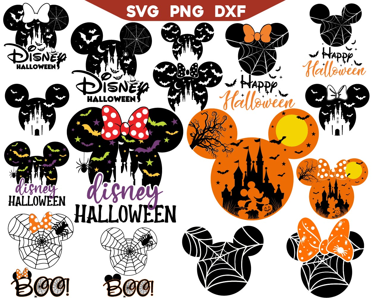 Minnie Mickey Mouse Halloween Silhouette Svg Bundle – Alyzkids