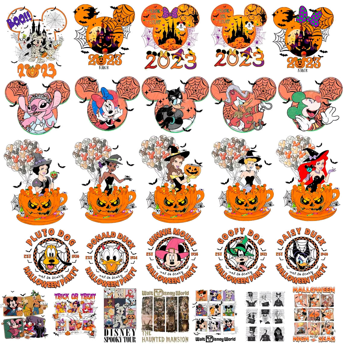 Bundle 100 Design Pumpkin Halloween Png, Disney Spooky Scary Png