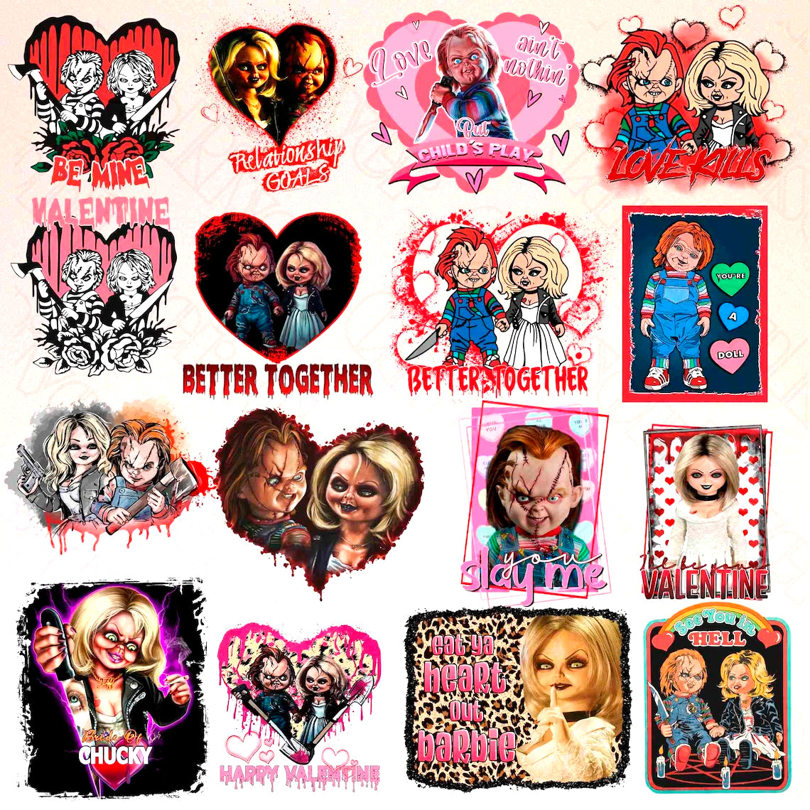 Bundle Horror Valentine Png Bundle, Killer Be My Valentine Png