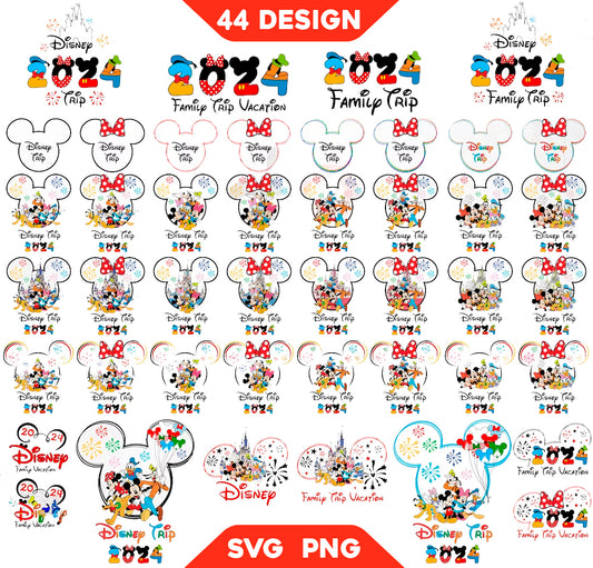 Bundle Disney Family Trip 2024 Svg Png, Mickey Vacation 2024 Svg