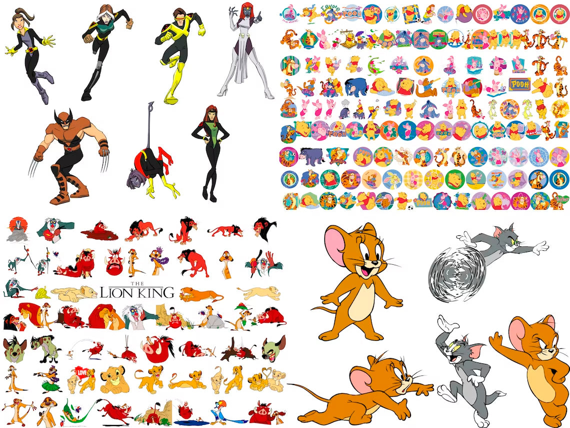 Mega Bundle Cartoon Movie Characters Svg Png 24000 Design