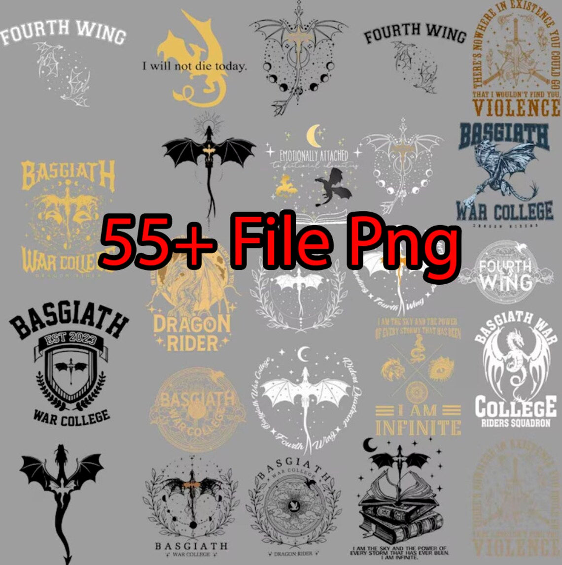 Fourth Wing Bundle Png, Basgiath War College Png, Dragon Rider Png