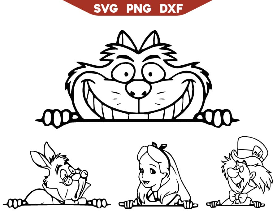 Alice in Wonderland Svg | Alice in Wonderland Peeking Svg | AlyzKids