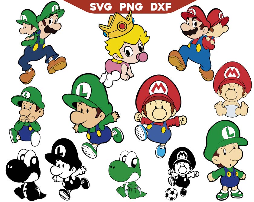 Baby Mario SVG Bundle | Mario SVG Bundle | AlyzKids