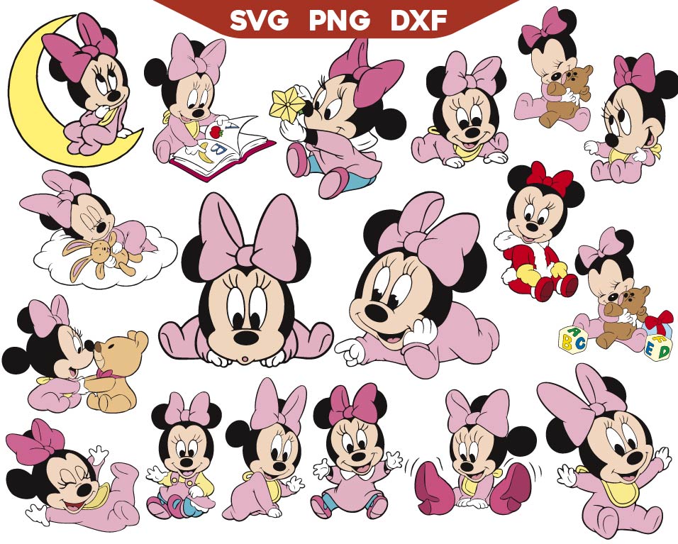 Minnie Mouse SVG Bundle | Baby Minnie Mouse SVG | AlyzKids