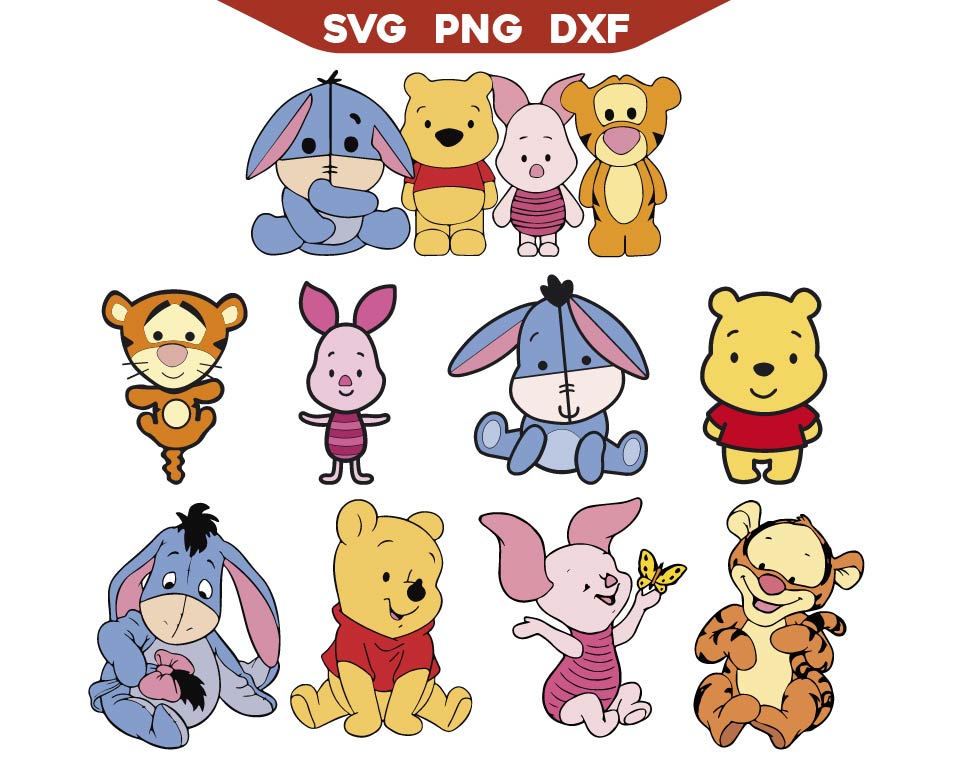 Baby Winnie The Pooh Friends Svg Png Pack – AlyzKids