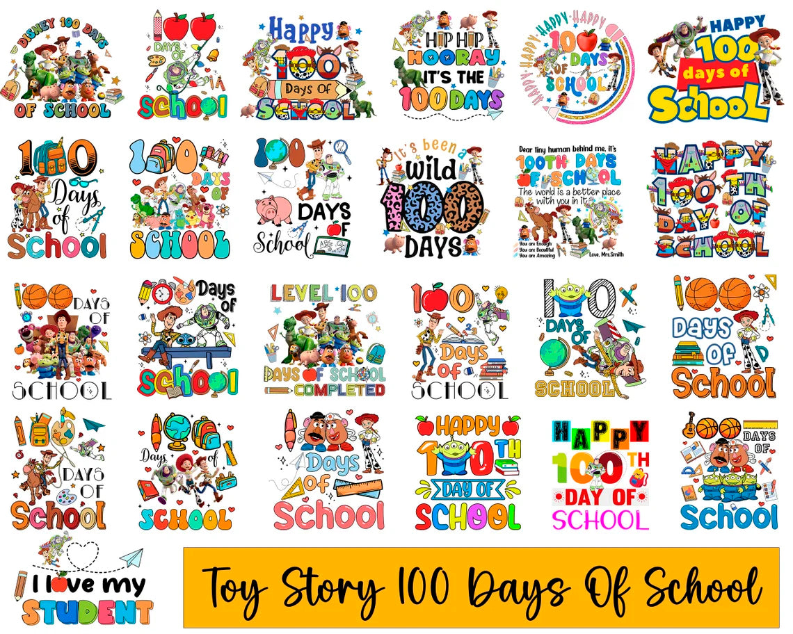 Big Bundle Disney 100 Days Of School Png, Mickey Back To School Png