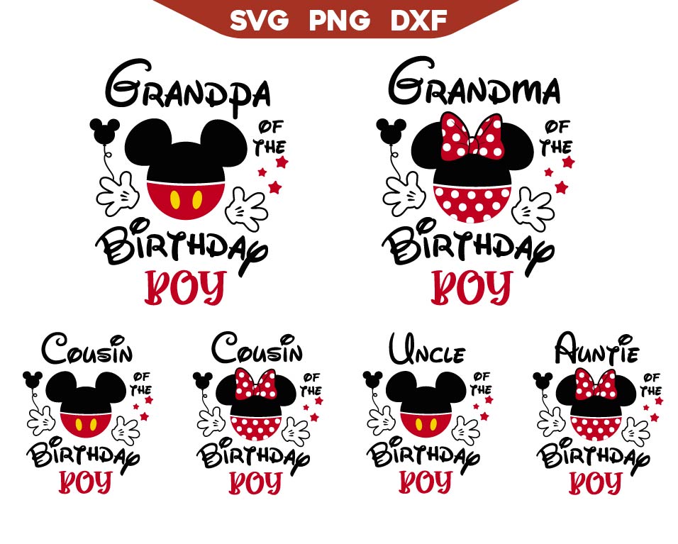 Birthday Boy Family Disney Mouse Svg Png Bundle