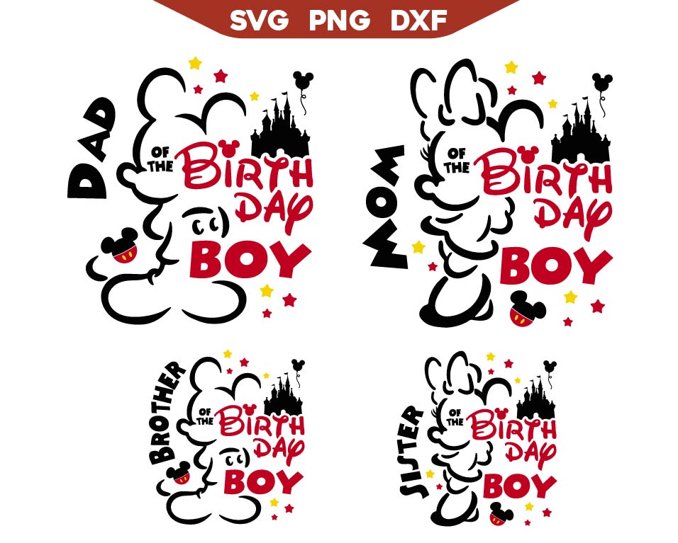 Birthday Boy Family Mickey Mouse Svg