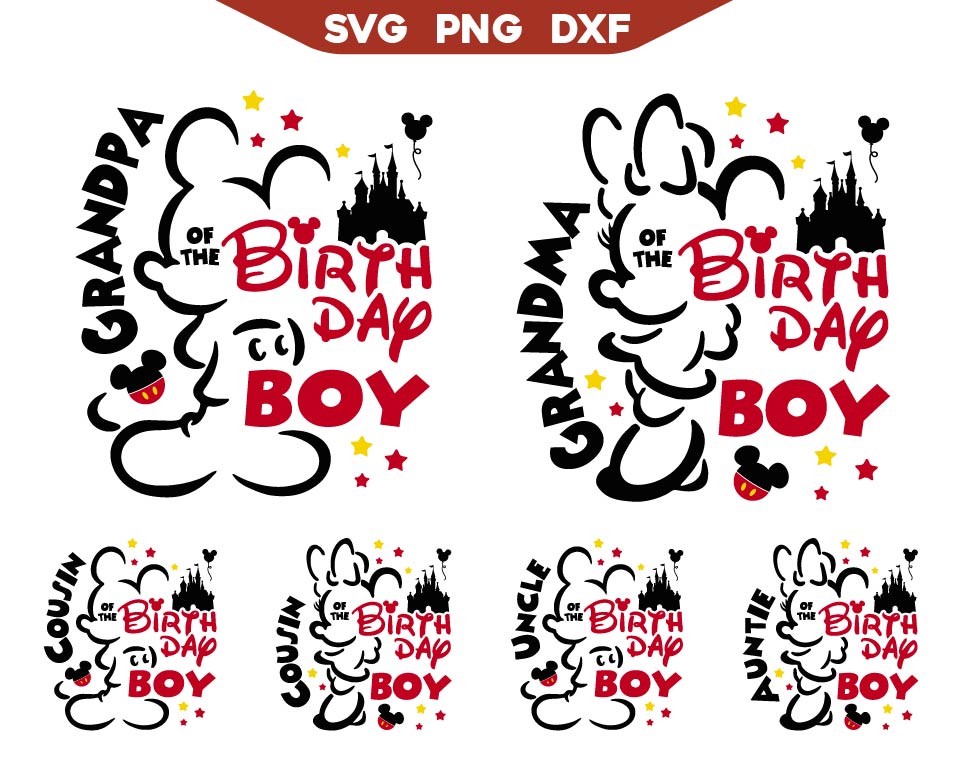 Birthday Boy Family Mickey Mouse Svg Bundle