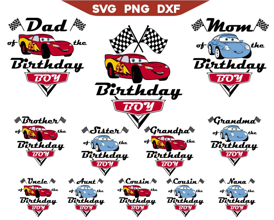 Birthday Boy Lightning McQueen Svg Bundle