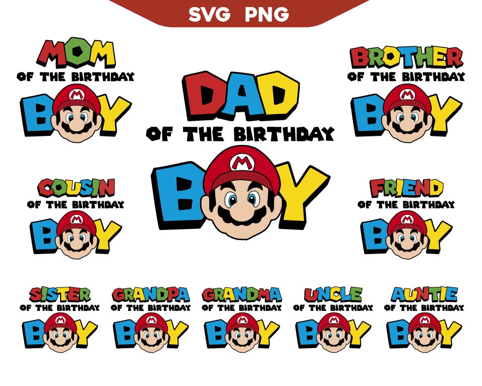 Birthday Boy Super Mario Bros Svg Bundle