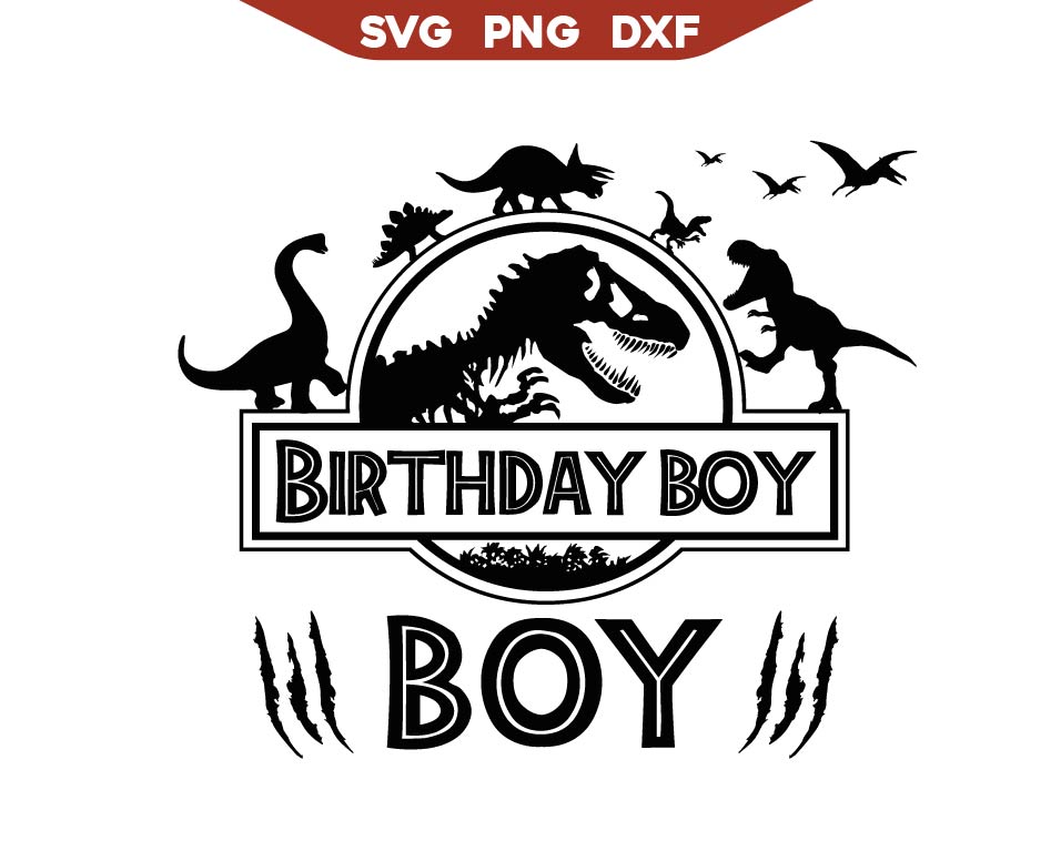 Birthday Dinosaur Boy Silhouette Svg Png