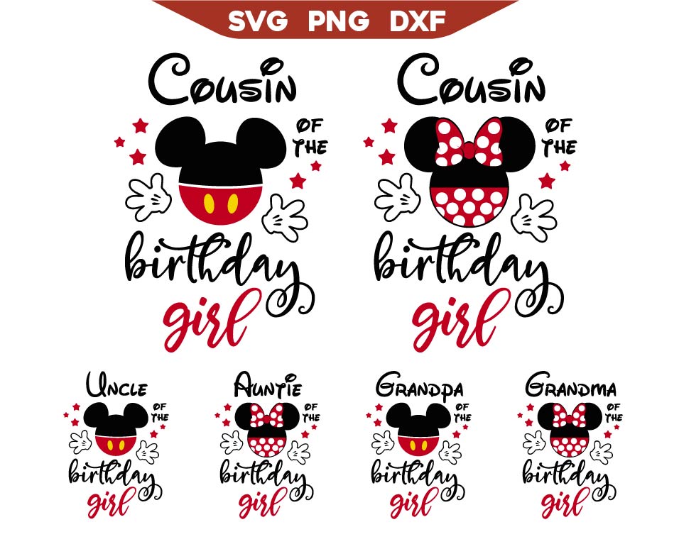 Birthday Girl Family Disney Minnie Svg Png