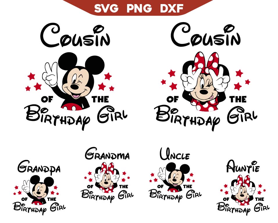 Birthday Girl Minnie Mouse Family Svg Bundle