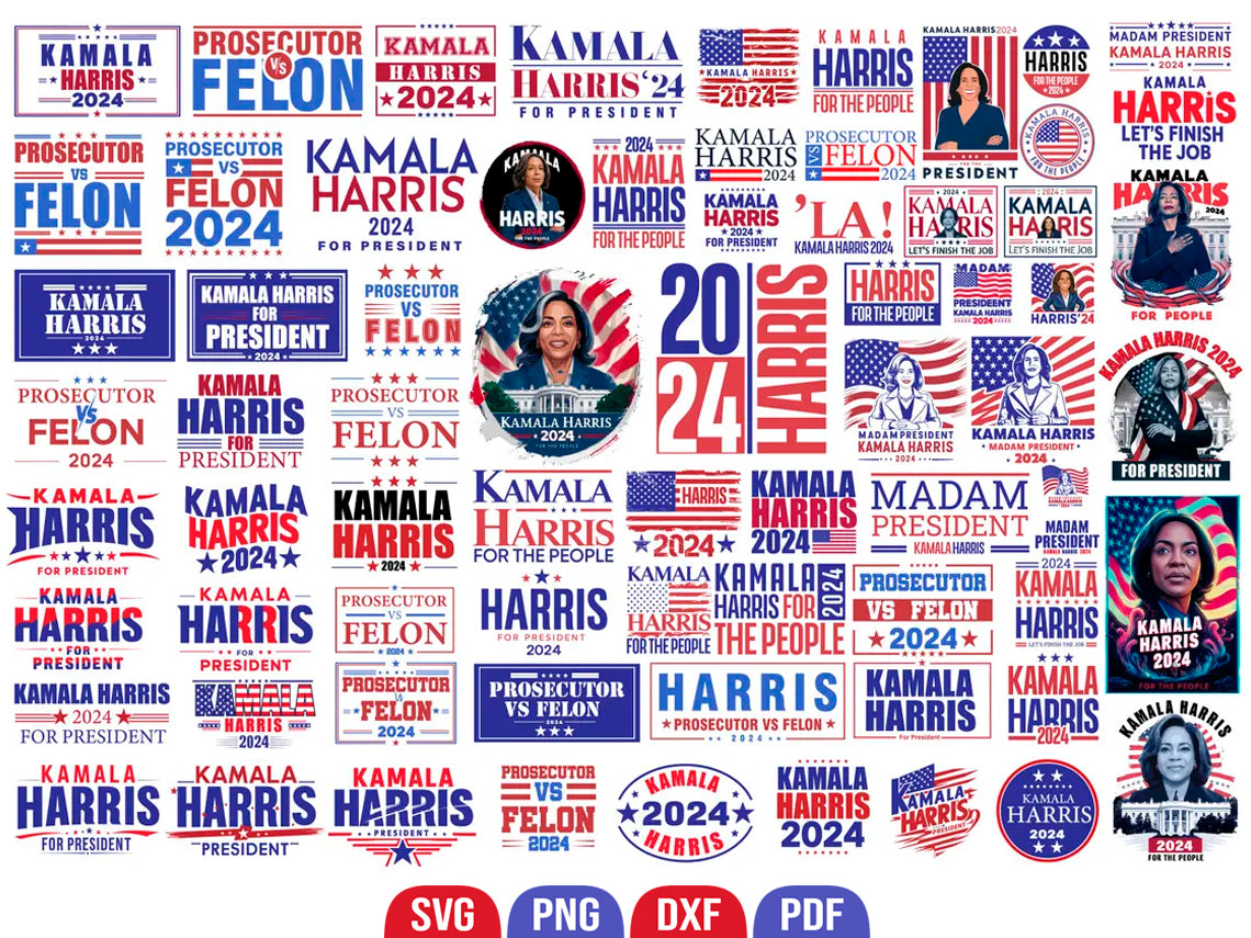 Bundle Kamala Harris 2024 Svg Kamala Harris President 2024 Png