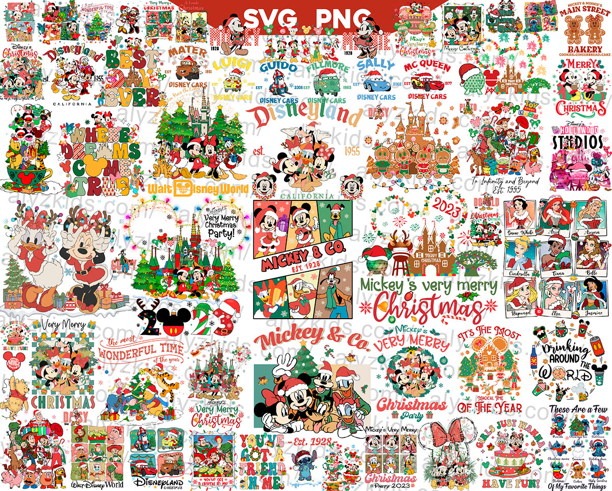 Bundle Mickey Mouse Christmas Svg Png, Disney Christmas Svg