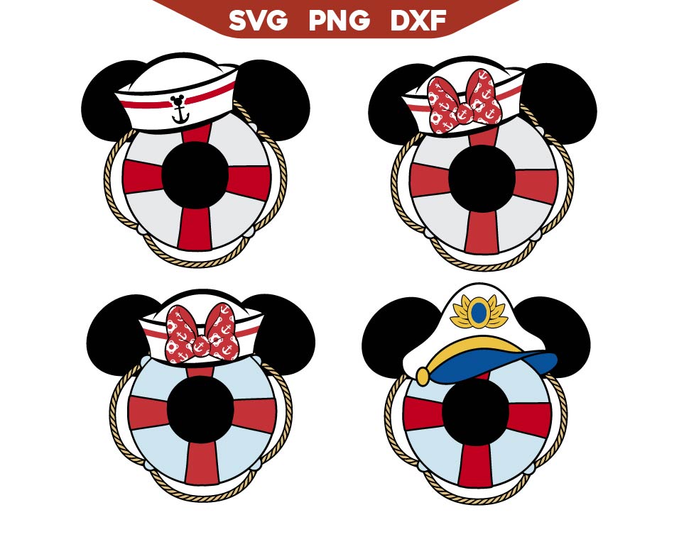 Captain Mickey Svg Pack, Captain Minnie Svg Png