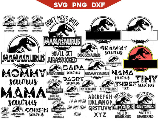 Dinosaur Family Birthday Svg Bundle