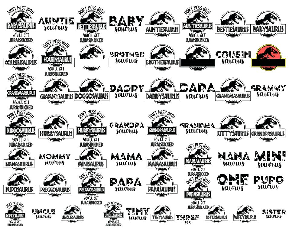 Dinosaur Family Birthday Svg Png Bundle