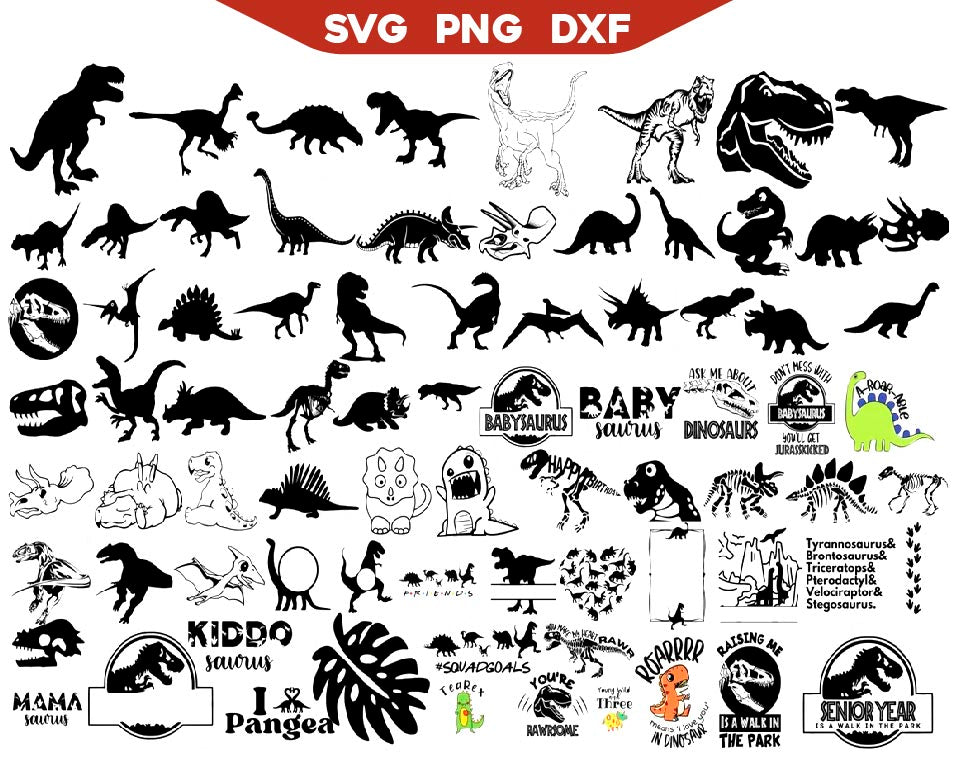 Dinosaur Silhouette Collection Svg Bundle