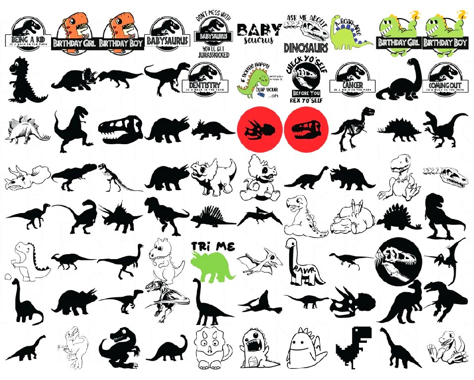 Dinosaur Silhouette Svg Png Bundle