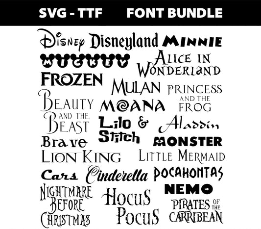 Disney Cartoon Font SVG TTF Font For Cricut Silhouette Cutting Crafting Canva Font