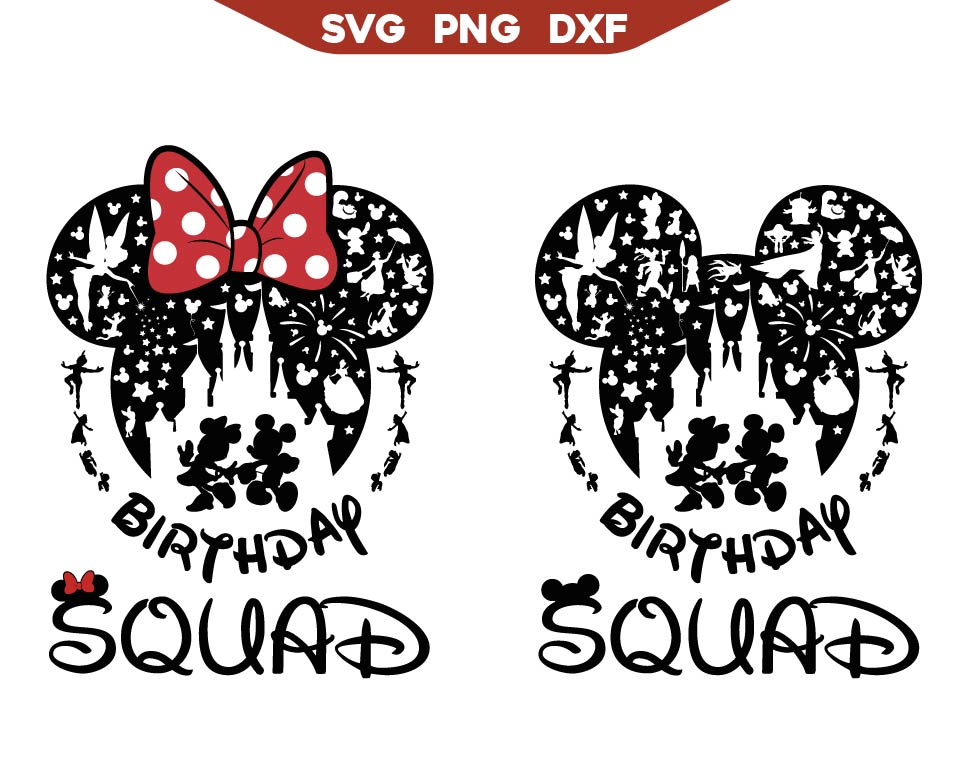 Disney Characters Squad Svg Png