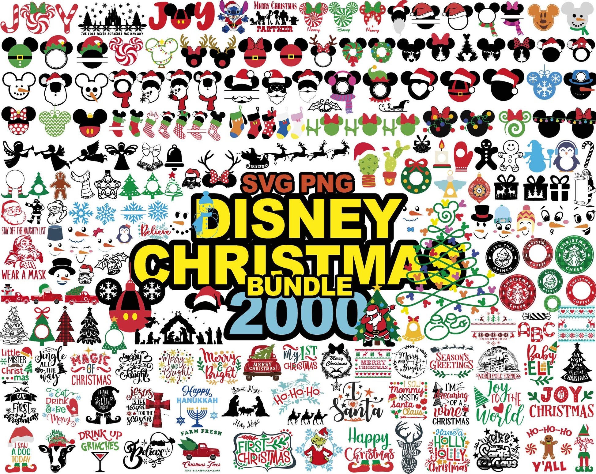 Disney Christmas Svg Bundle, Disney Christmas Ornaments Svg