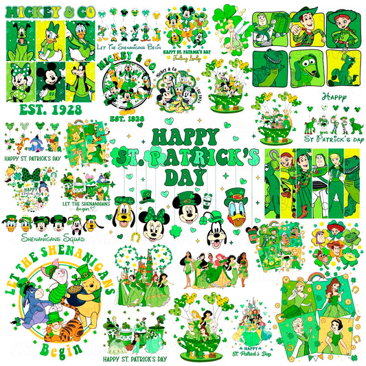 Bundle Disney St. Patrick Day Png, Mickey Happy Patrick Day Png