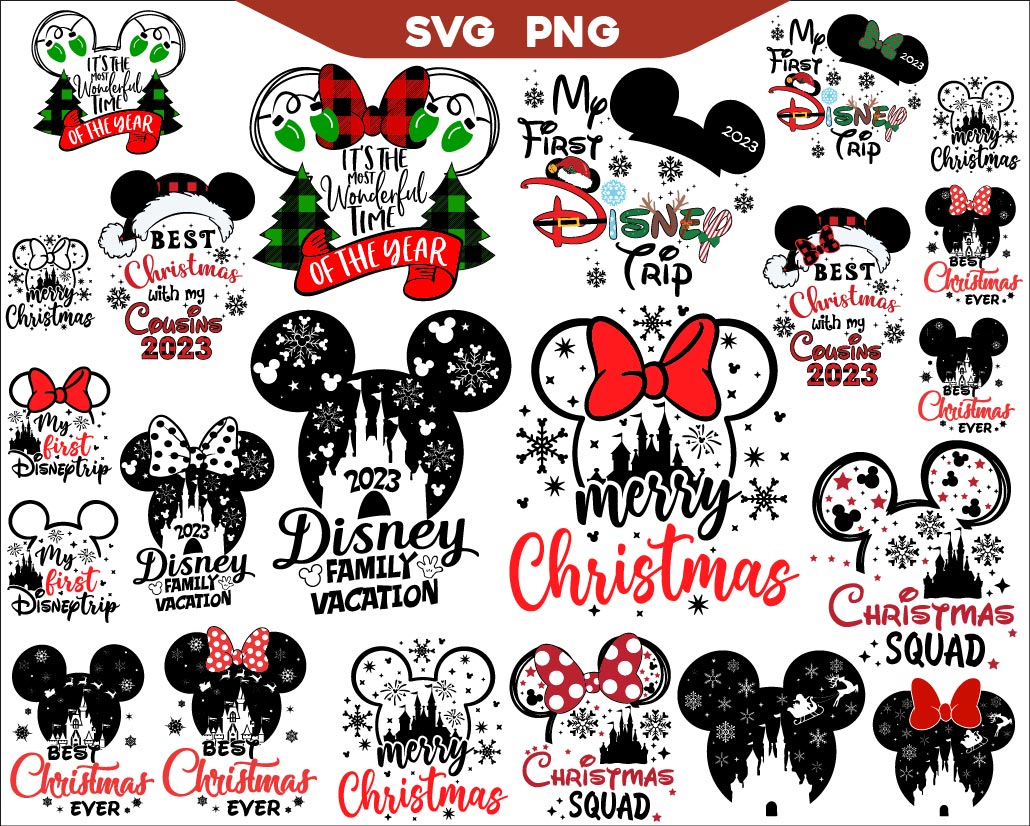 Disney Mouse Christmas Svg Bundle, Mouse Christmas Trip Svg