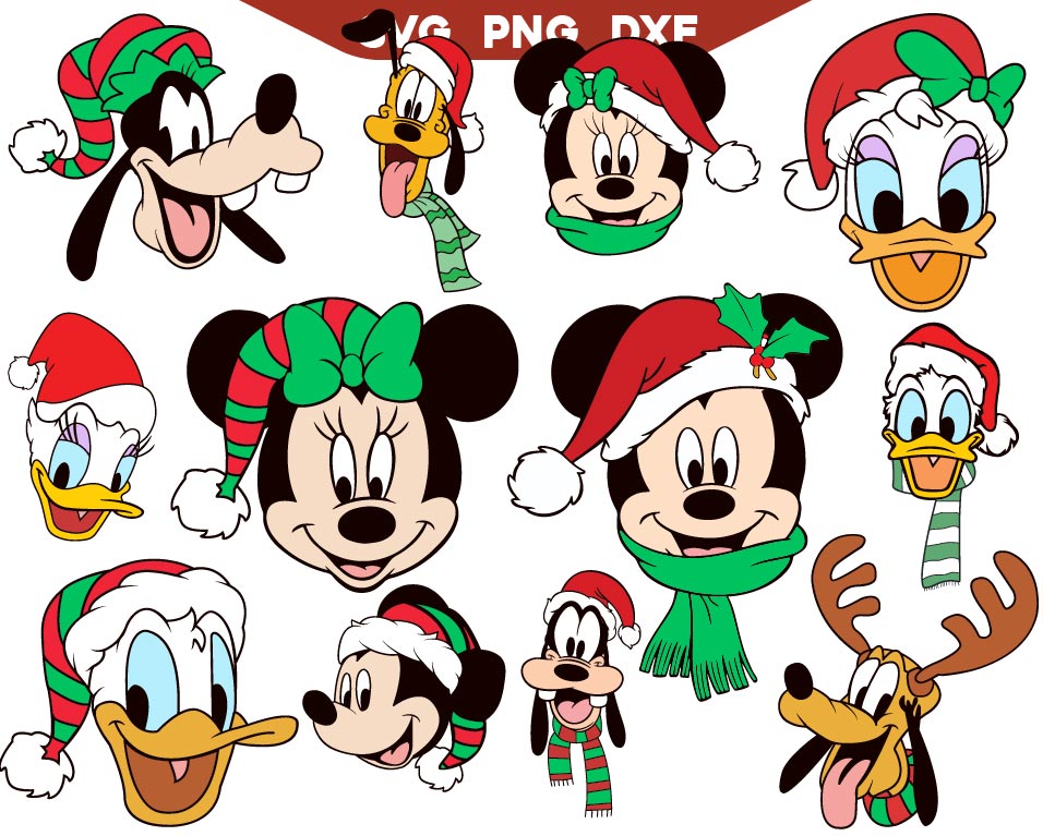 Disney Mouse Head Christmas Svg, Mickey Holiday Season Svg