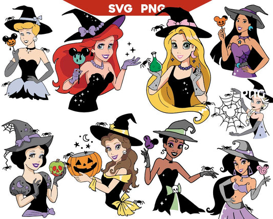 Disney Princess Halloween Svg Bundle Png