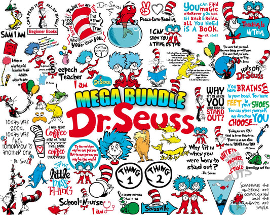 Dr Seuss Bundle Svg Bundle, Cat In The Hat Svg Png