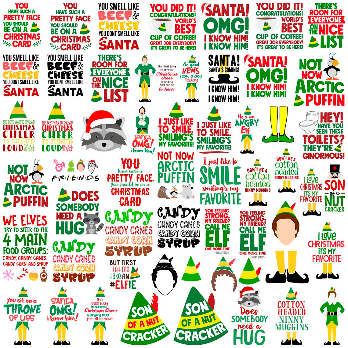 Bundle Buddy the Elf Svg Png, OMG Santa I Know Him Svg