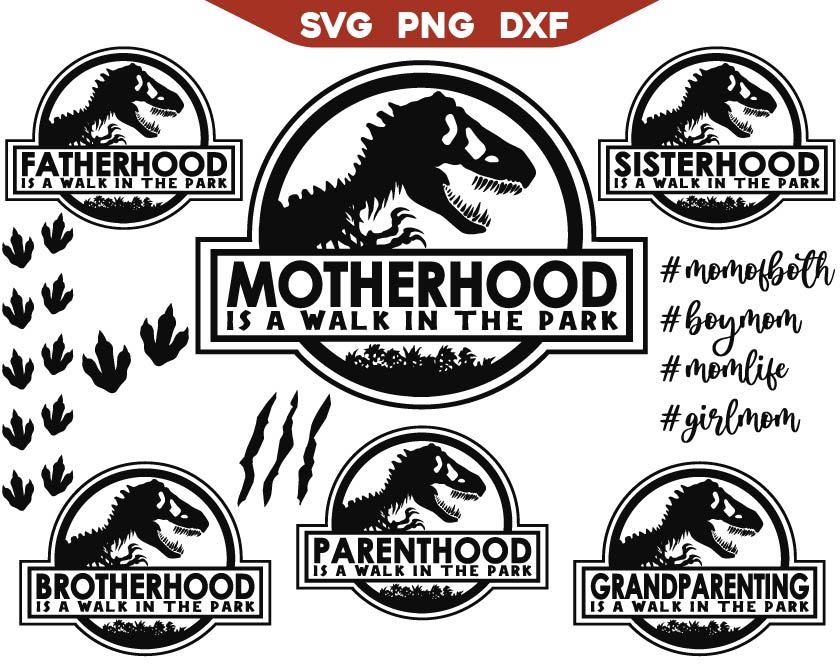 Father Dinosaur Svg Bundle, Motherhood Jurassic Svg