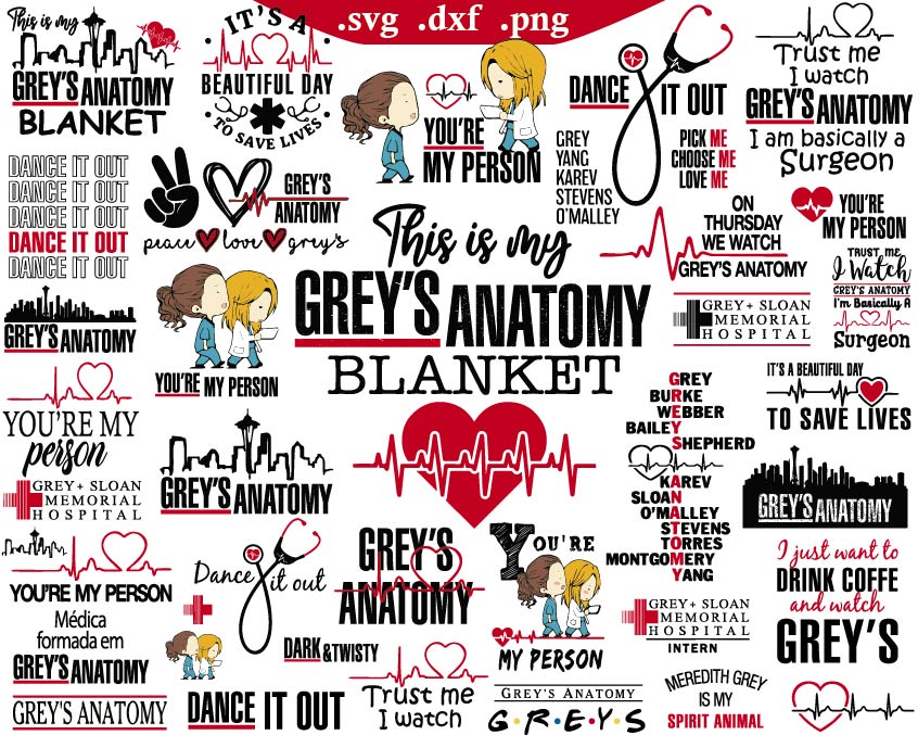 Grey Anatomy Svg Bundle, You're My Person Svg Png