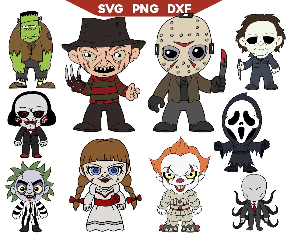 Halloween Character Svg Bundle, Horror Movie Svg