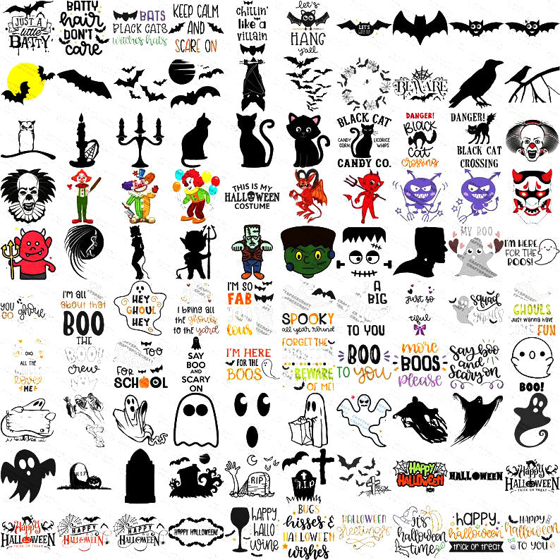 Halloween Ghosts Svg, Bats