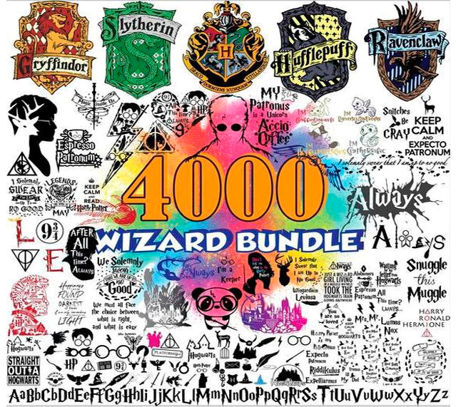 Harry Potter Svg Png Bundle, Hogwarts House Svg, Magic Wizard Svg