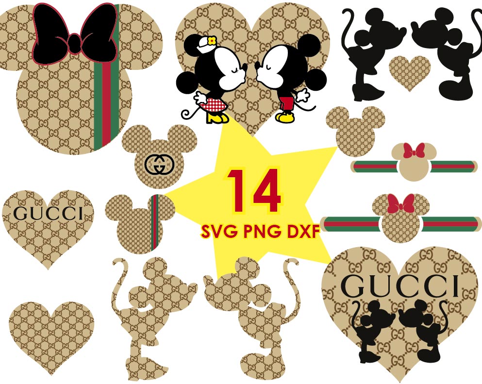 Inspired Gucci Mickey Svg Png Bundle, Disney Gucci Mouse Svg (2)