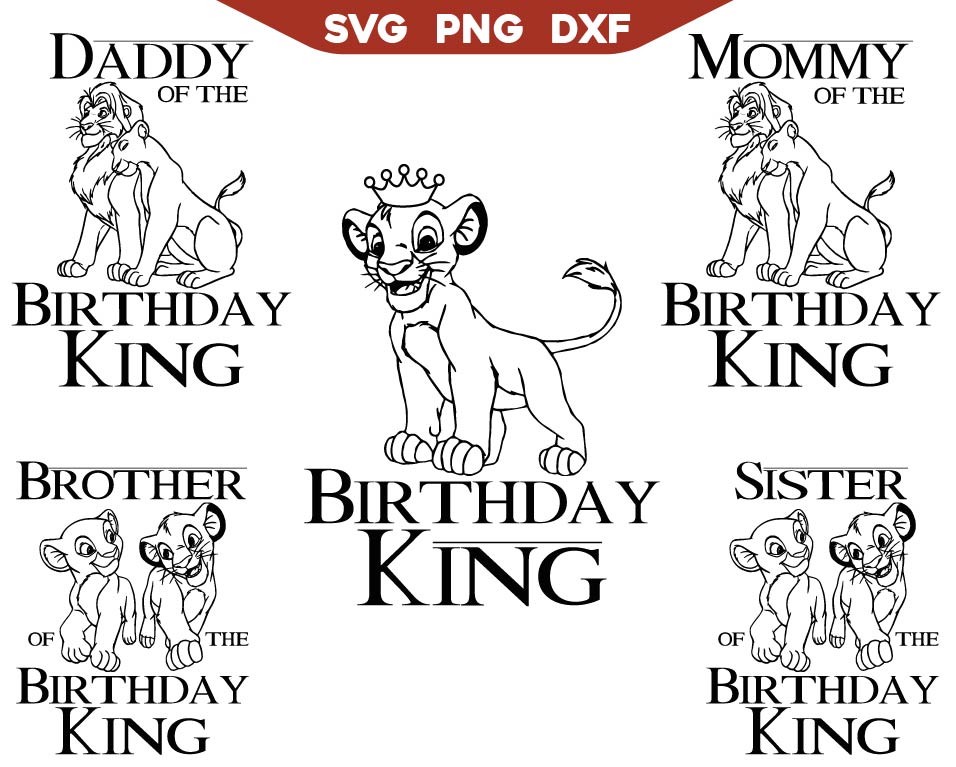 Lion King Birthday Boy Svg Outline