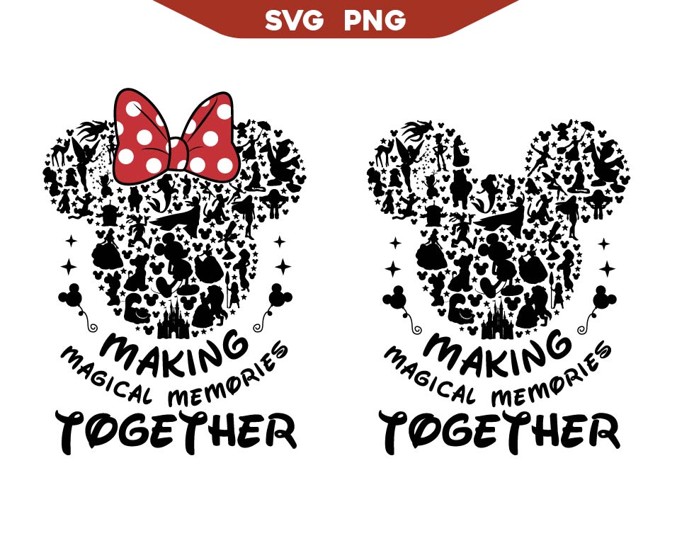 Magical Memories together Svg, Disney Characters Svg Png