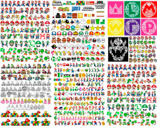 Mega Bundle Mario Bros Svg Png, Princess Peach Svg, Font Svg