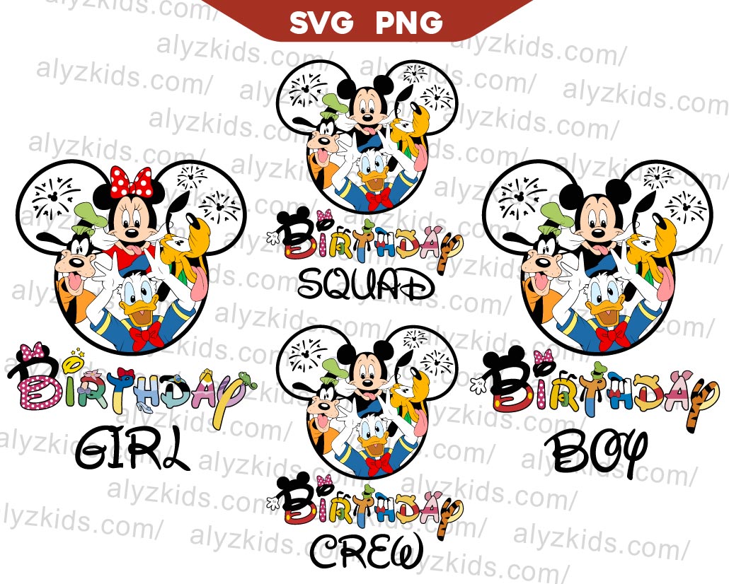 Mickey Birthday Boy Family Svg Bundle, Mouse Squad Svg Png – AlyzKids