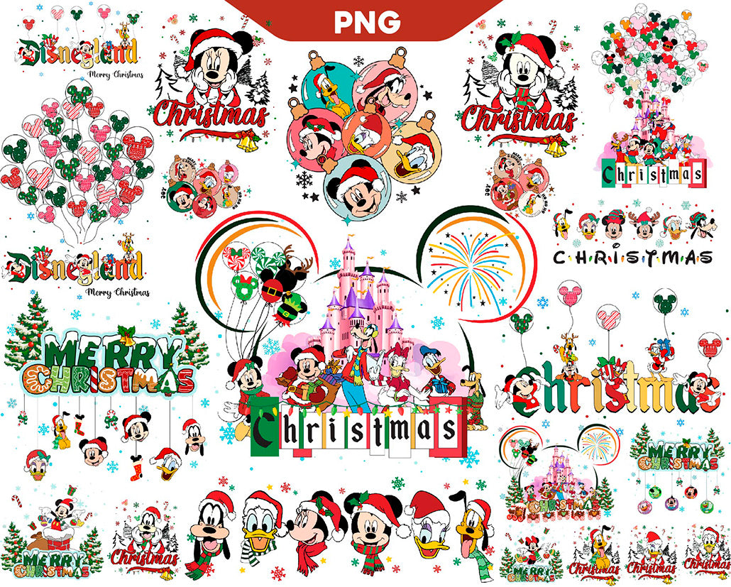 Mickey Christmas Holiday Season Png Bundle