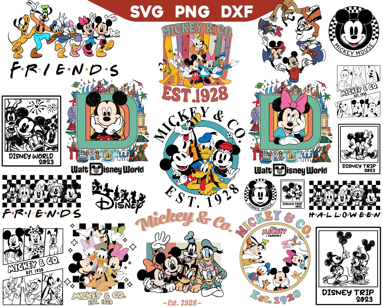 Mickey Design Svg Bundle, Disney World Design Svg Png