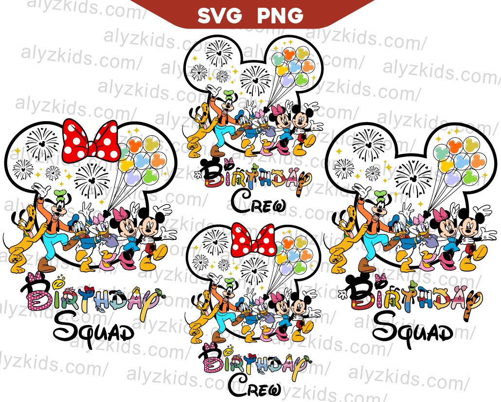 Mickey Family Squad Svg Bundle, Minnie Mouse Crew Svg Png – AlyzKids