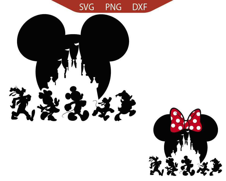 Mickey Friends Silhouette Svg