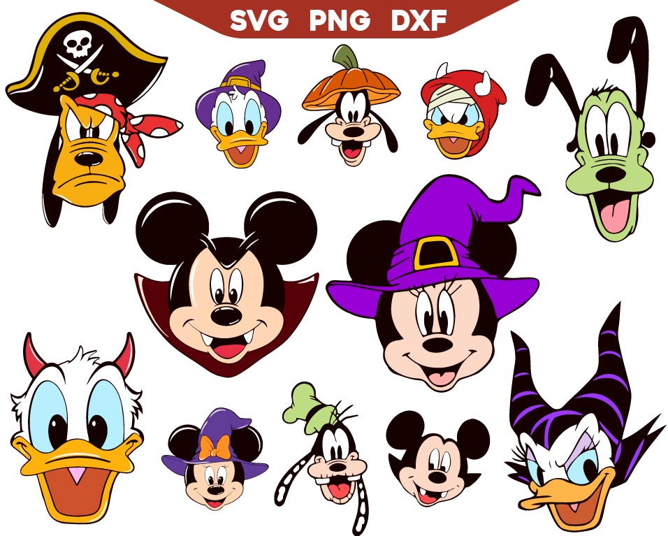 Mickey Head Family Halloween Svg, Mouse Trick Or Treat Svg